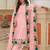 pink georgette embroidered & sequined semi stitched suit
