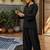 black cotton blend solid semi stitched suit