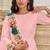 pink georgette embroidered & sequined semi stitched suit