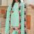 turquoise georgette embroidered & sequined semi stitched suit