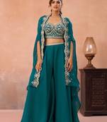 morpich organza beads embroidery with stones semi stitched suit