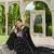 black georgette embroidery & sequined semi stitched suit