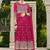 pink georgette embroidery & sequined semi stitched suit