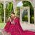 pink georgette embroidery & sequined semi stitched suit