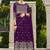 purple georgette embroidery & sequined semi stitched suit