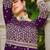 purple georgette embroidery & sequined semi stitched suit