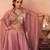 pink tissue beads embroidery with stones semi stitched suit
