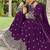 purple georgette embroidery & sequined semi stitched suit