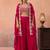ranipink organza beads embroidery with stones semi stitched suit