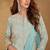 sky blue chiffon embroidered  mirror work hand work  sequined & tassels lace semi stitched suit