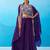 purple crepe floral embroidery with beads & stones semi stitched suit