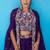 purple crepe floral embroidery with beads & stones semi stitched suit