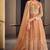 light brown net thread embroidered semi stitched suit
