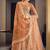 light brown net thread embroidered semi stitched suit