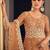 light brown net thread embroidered semi stitched suit