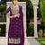 purple georgette embroidery & sequined semi stitched suit