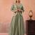 pink tissue embroidery work  sequined  beads & stone work semi stitched suit