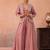 pista tissue embroidery work  sequined  beads & stone work semi stitched suit