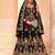 stunning black net embroidery work  sequined cording & stone work. semi stitched suit