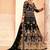 stunning black net embroidery work  sequined cording & stone work. semi stitched suit