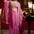 pink silk blend embroidered  beads mirror work & sequined semi stitched suit