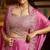 pink silk blend embroidered  beads mirror work & sequined semi stitched suit