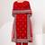 red velvet embroidery & sequined semi stitched suit