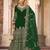 green velvet embroidery & stone & mirror semi stitched suit
