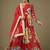 red georgette embroidery print & sequined semi stitched suit