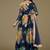 blue georgette embroidery print & sequined semi stitched suit