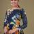 blue georgette embroidery print & sequined semi stitched suit