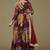 brown georgette embroidery print & sequined semi stitched suit