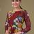 brown georgette embroidery print & sequined semi stitched suit