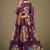 purple georgette embroidery print & sequined semi stitched suit