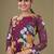 purple georgette embroidery print & sequined semi stitched suit
