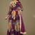purple georgette embroidery print & sequined semi stitched suit