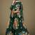 green georgette embroidery print & sequined semi stitched suit