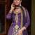 Deep purple silk blend zari sequins  and embroidery work with floral motifs contrast border. semi stitched suit