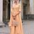 peach georgette embroidery & sequined semi stitched suit
