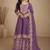 purple chiffon embroidery & sequined semi stitched suit