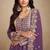 purple chiffon embroidery & sequined semi stitched suit