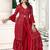 red georgette embroidered & sequined semi stitched suit