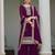 wine georgette embroidery & sequined semi stitched suit