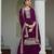 wine georgette embroidery & sequined semi stitched suit
