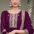 wine georgette embroidery & sequined semi stitched suit