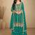 teal green chiffon embroidery & sequined semi stitched suit