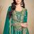 teal green chiffon embroidery & sequined semi stitched suit