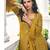 mustard georgette embroidered & sequined semi stitched suit