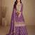 lavender chiffon embroidery  sequined & hand work semi stitched suit