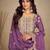lavender chiffon embroidery  sequined & hand work semi stitched suit